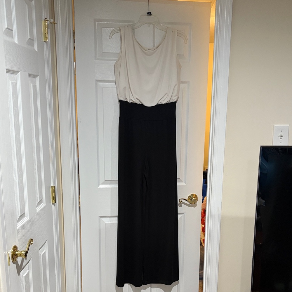 Bailey 44 Cream and Black Sleeveless Jumpsuit